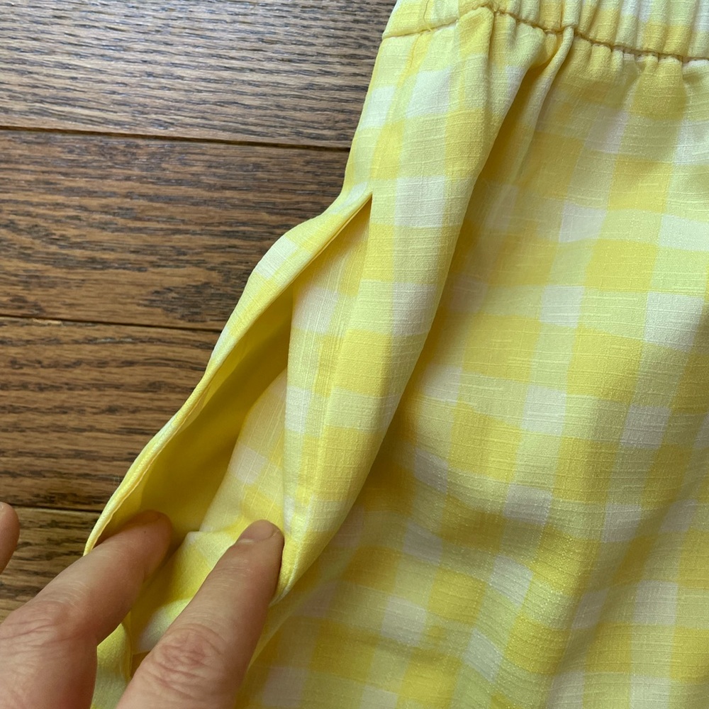 ANTHROPOLOGIE Hutch Pleated Gingham Plaid Yellow Shorts New With Tags - Picture 9 of 16